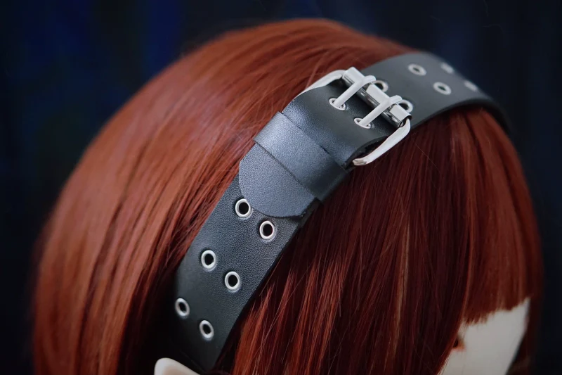 Strange Sugar - Gothic Lolita KC Faux Leather Punk Lolita Hair Accessories - Image 42