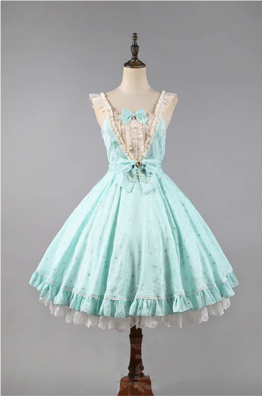 Midsummer Star - Foil Printing Lolita JSK Dress Solid Color - Image 31