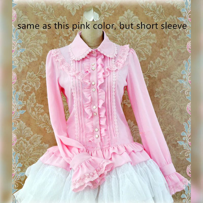 Multicolors Short Sleeve Cotton Lolita Blouse - Image 13