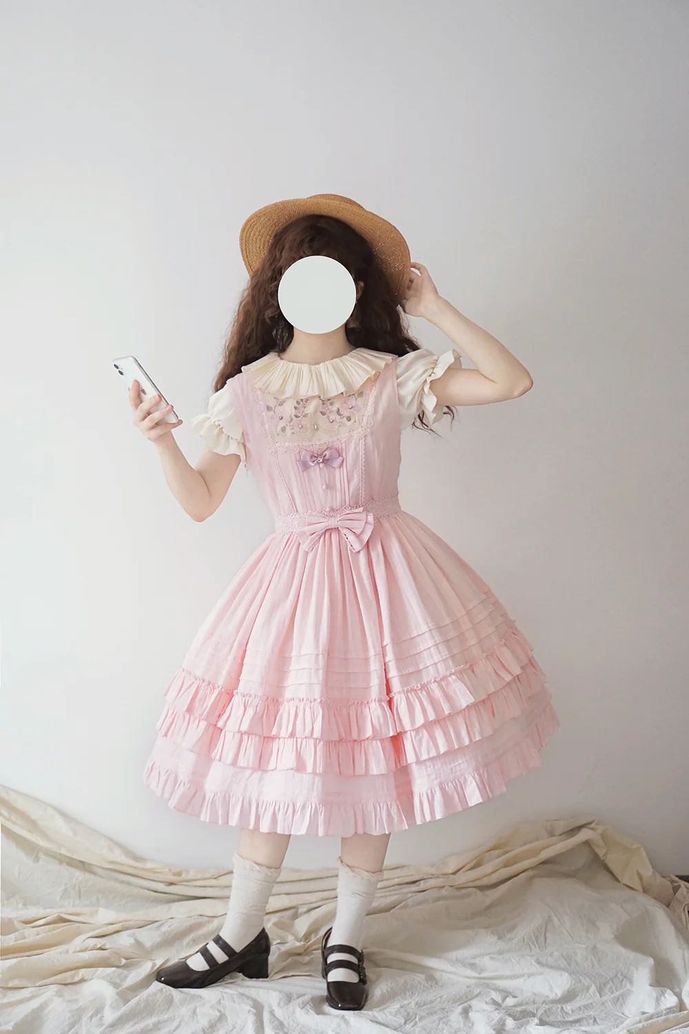 Nelly Girl - Cotton Summer Lolita JSK Dress with Embroidery - Image 3