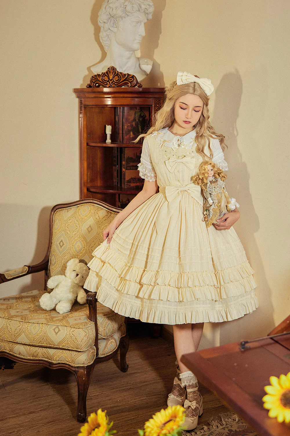 Nelly Girl - Cotton Summer Lolita JSK Dress with Embroidery - Image 4