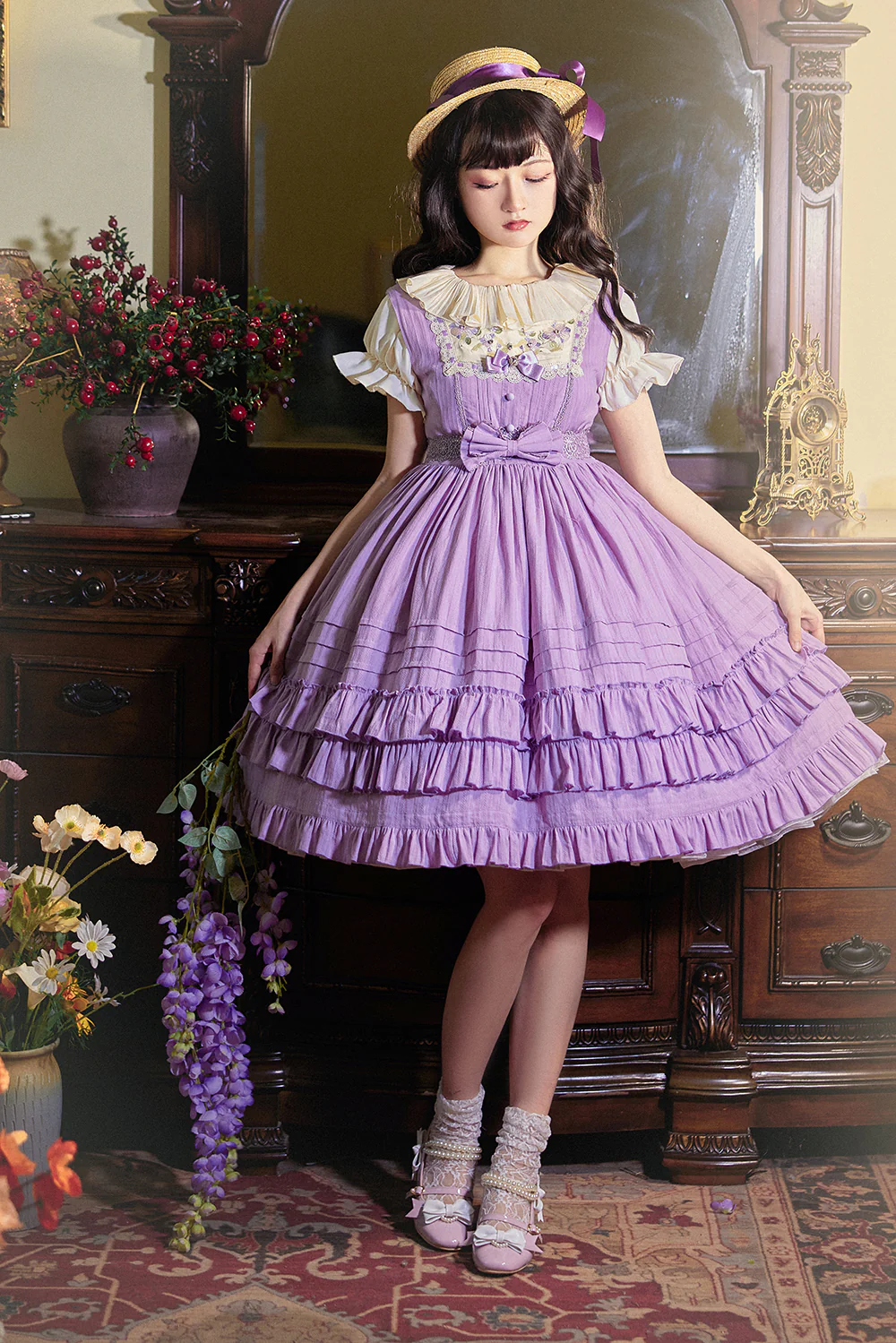 Nelly Girl - Cotton Summer Lolita JSK Dress with Embroidery - Image 5