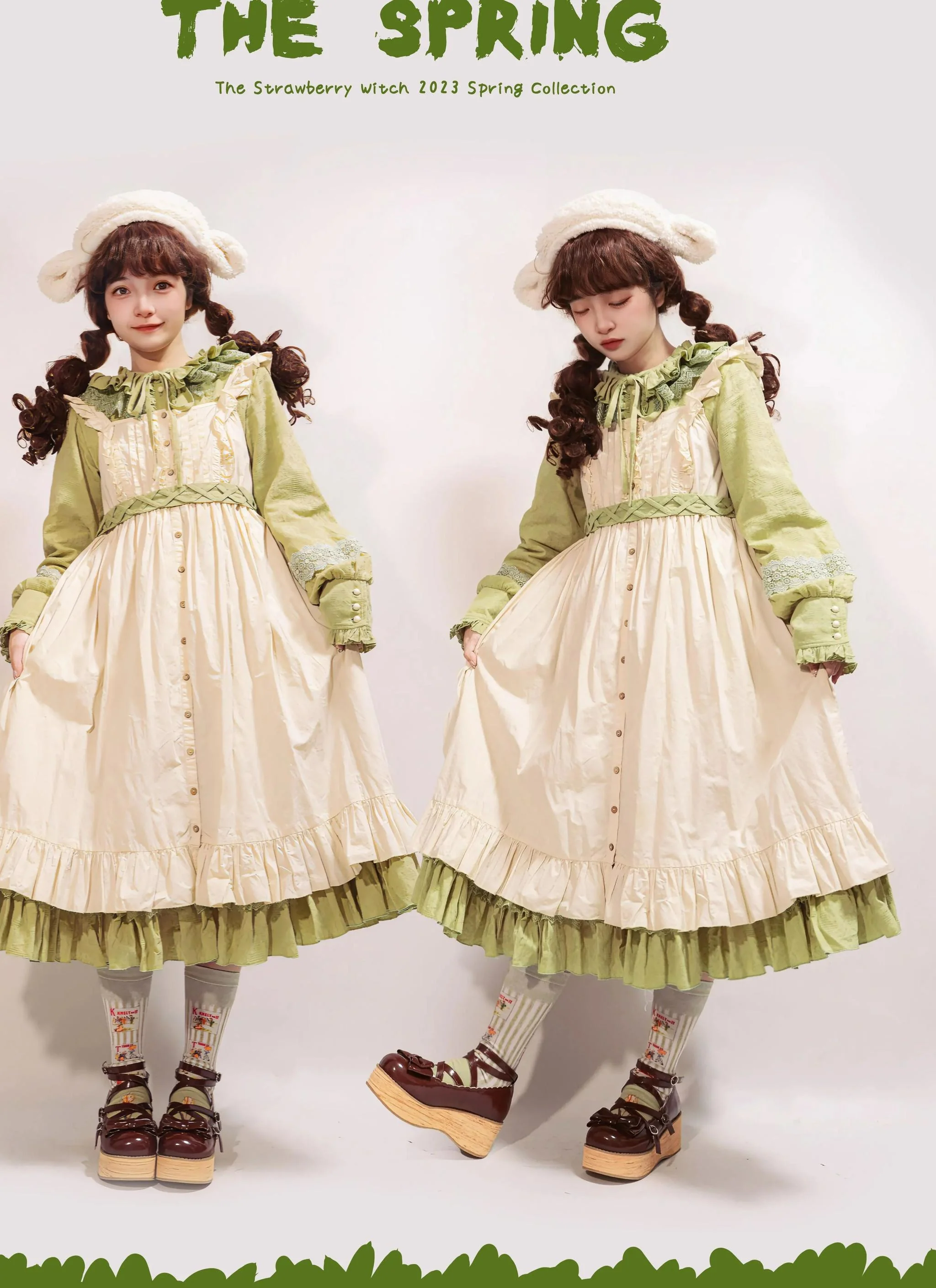 The Spring - Cotton Lolita OP Dress with Long Sleeve - Image 14