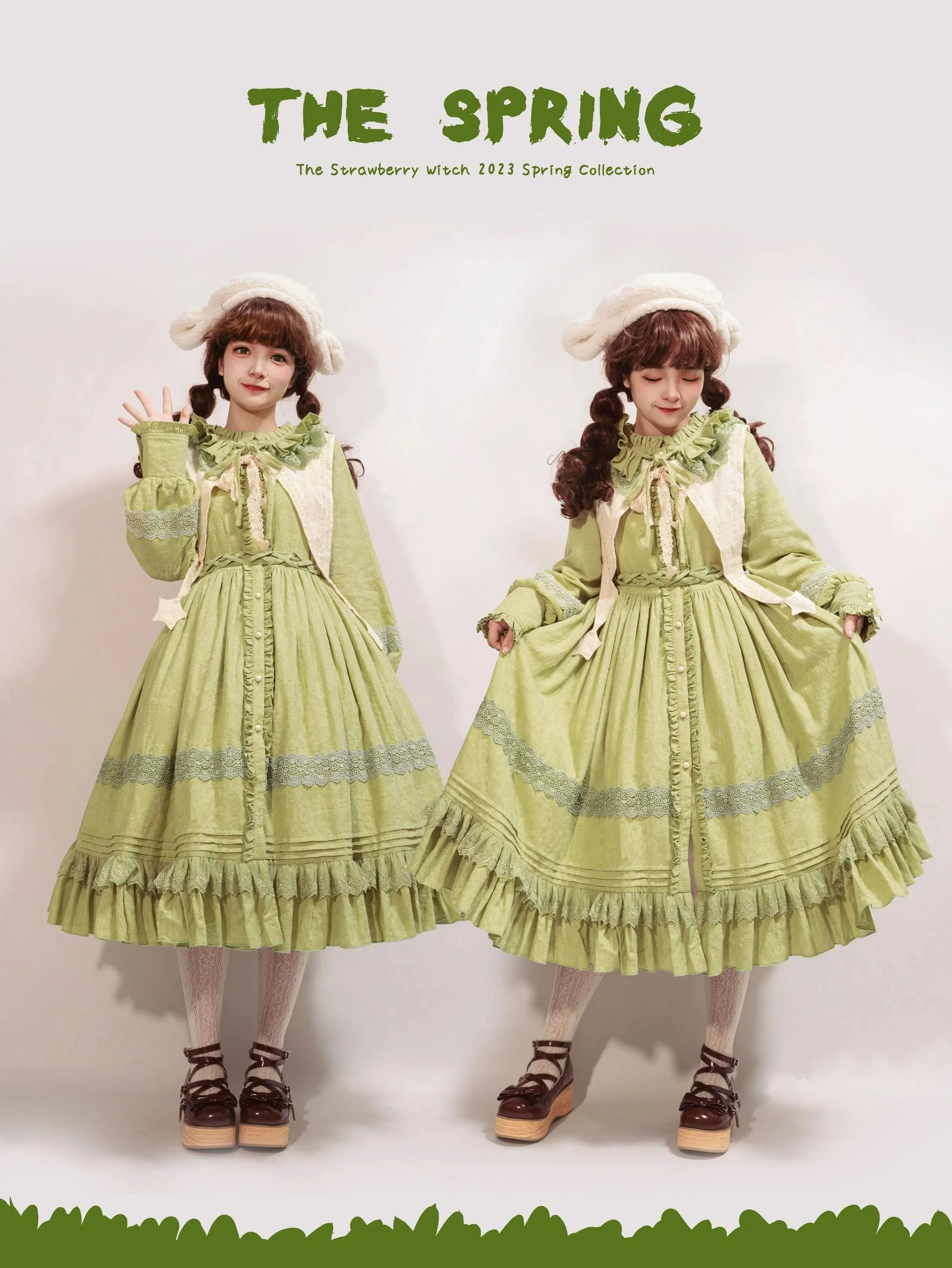 The Spring - Cotton Lolita OP Dress with Long Sleeve - Image 17