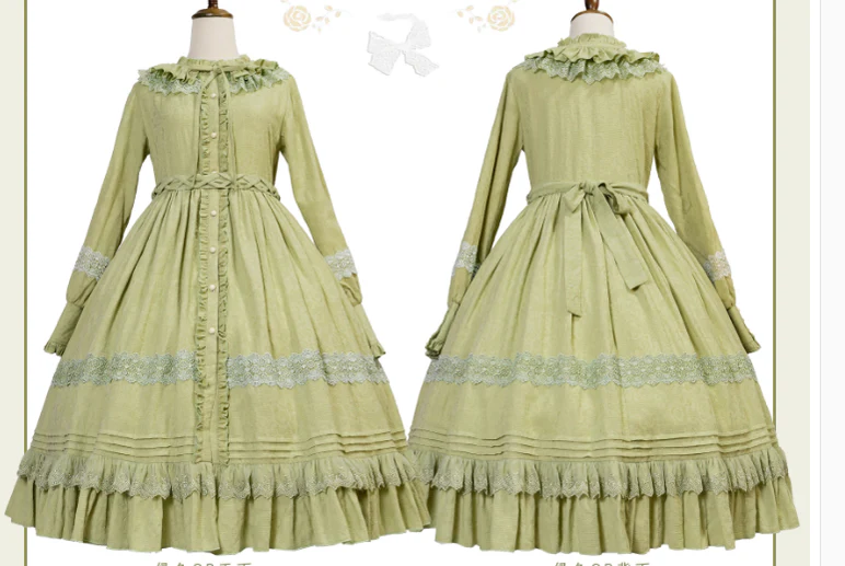 The Spring - Cotton Lolita OP Dress with Long Sleeve - Image 23