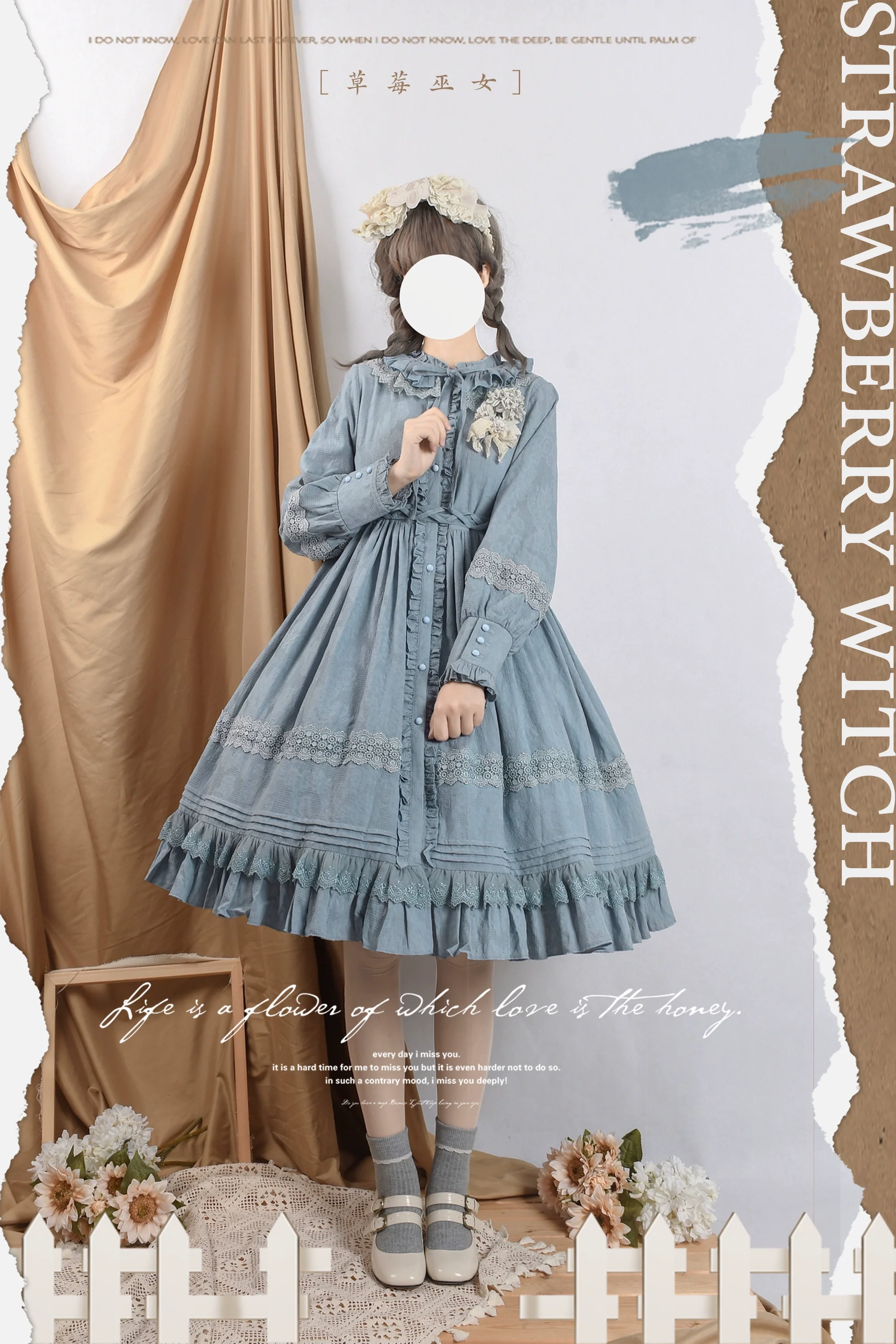 The Spring - Cotton Lolita OP Dress with Long Sleeve - Image 7