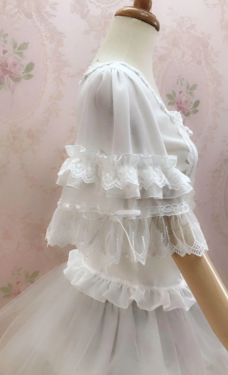 YIlia - Summer Lace Short Sleeve Lolita Blouse - Image 8