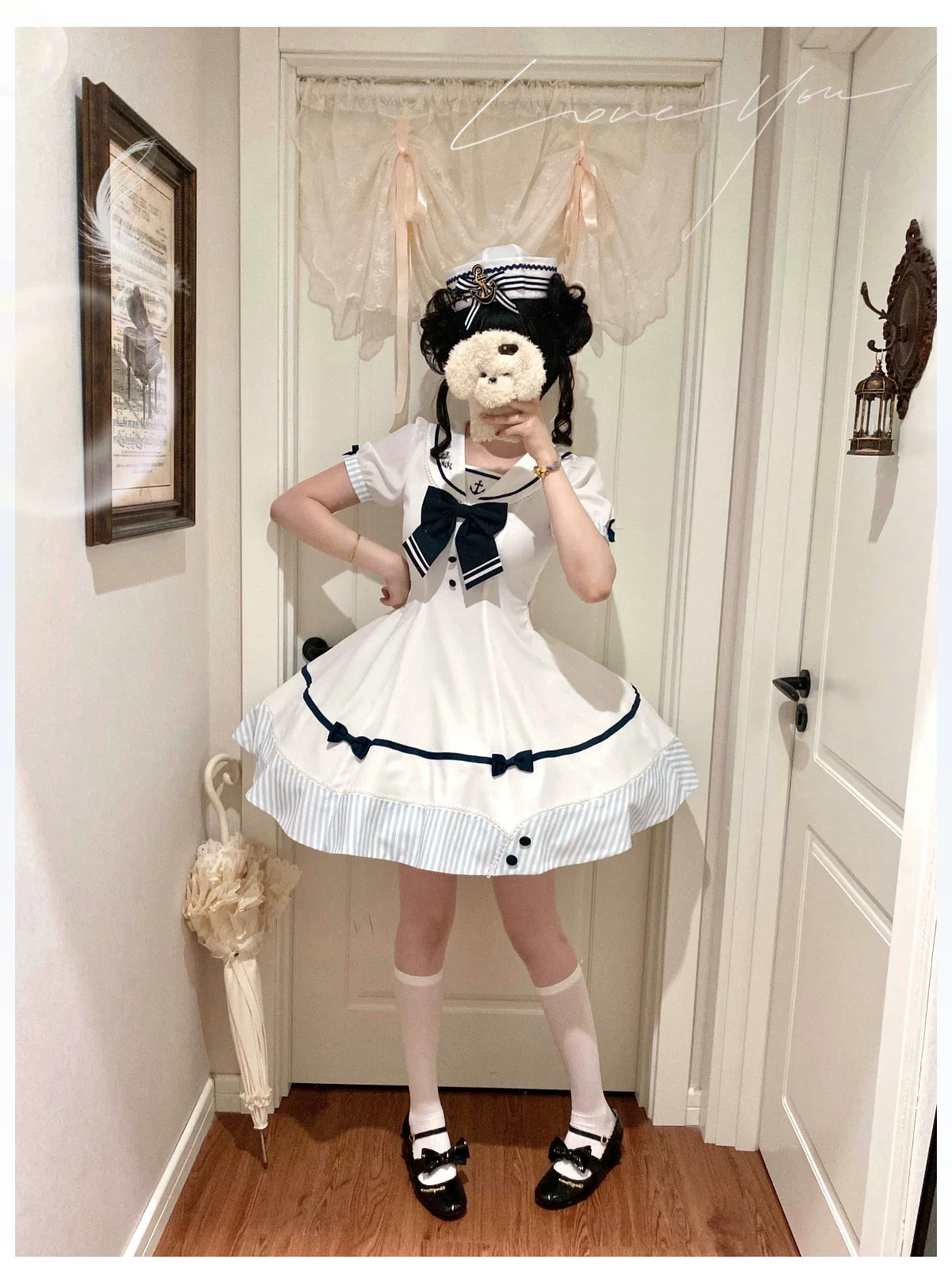 Little Sea Breeze - Summer Sailor Lolita OP Dress with Detachable Bow - Image 23