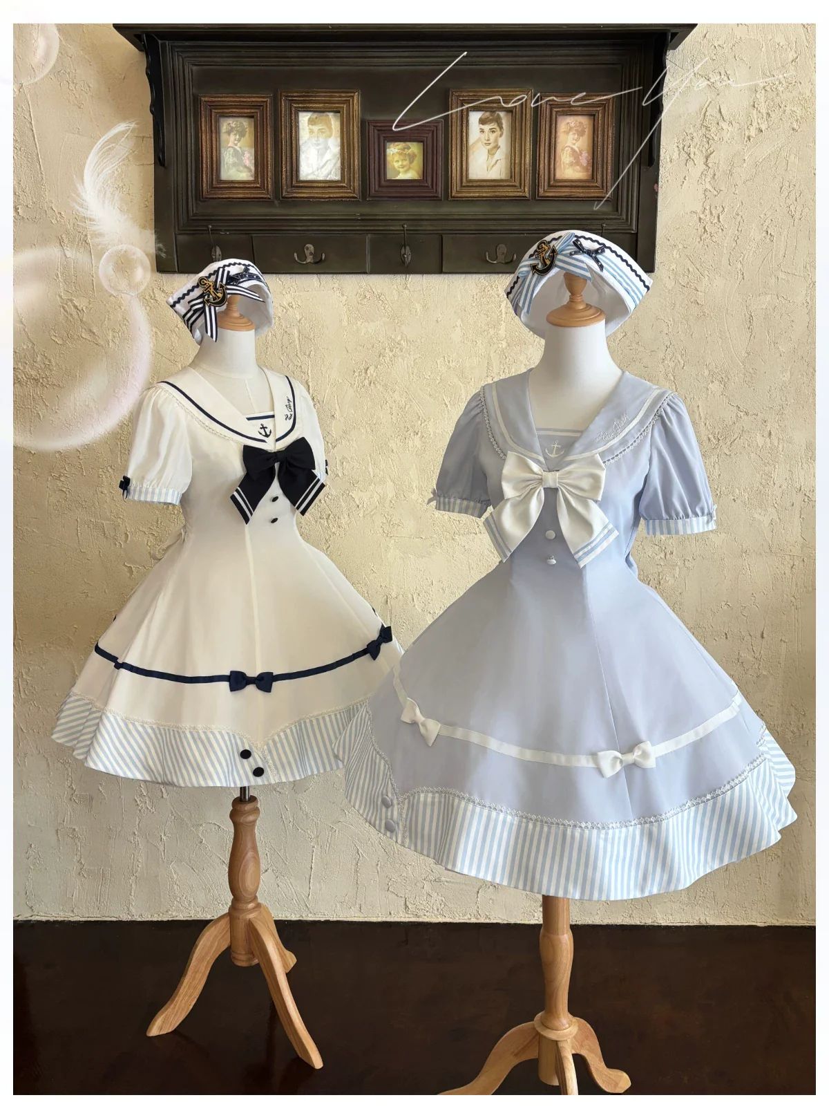 Little Sea Breeze - Summer Sailor Lolita OP Dress with Detachable Bow - Image 8