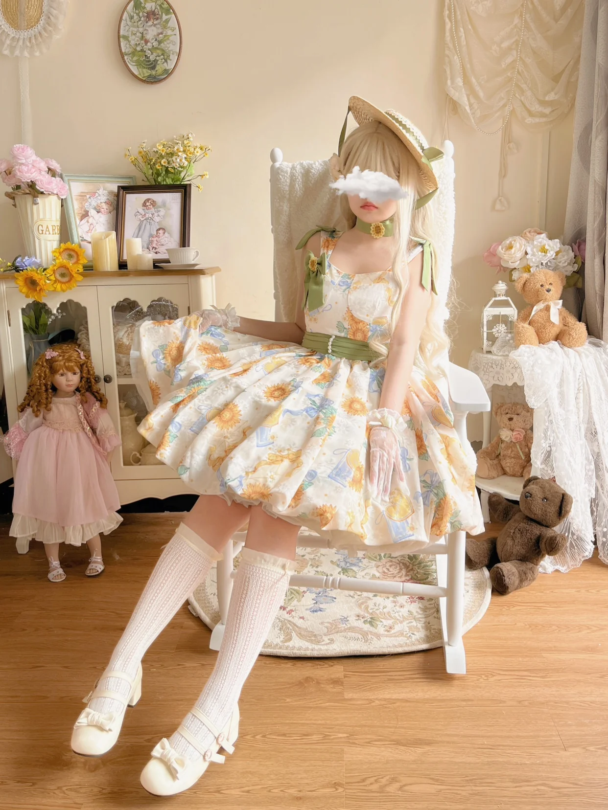 Akiyama Future Studio - Sunflower Print Lolita JSK Dress in Breathable Light Fabric - Image 38