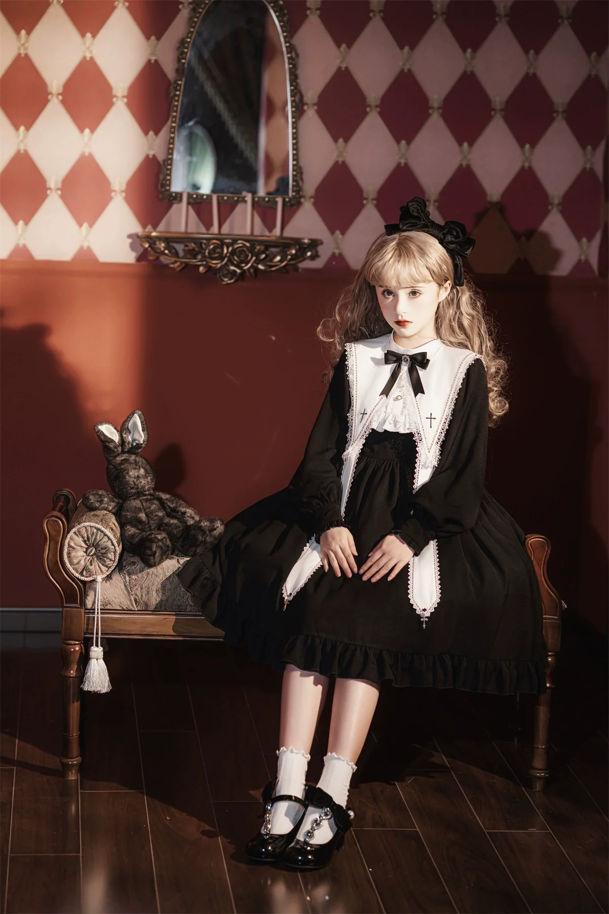 Sweet Date - Gothic Lolita Dress Black Nun OP for Halloween - Image 11