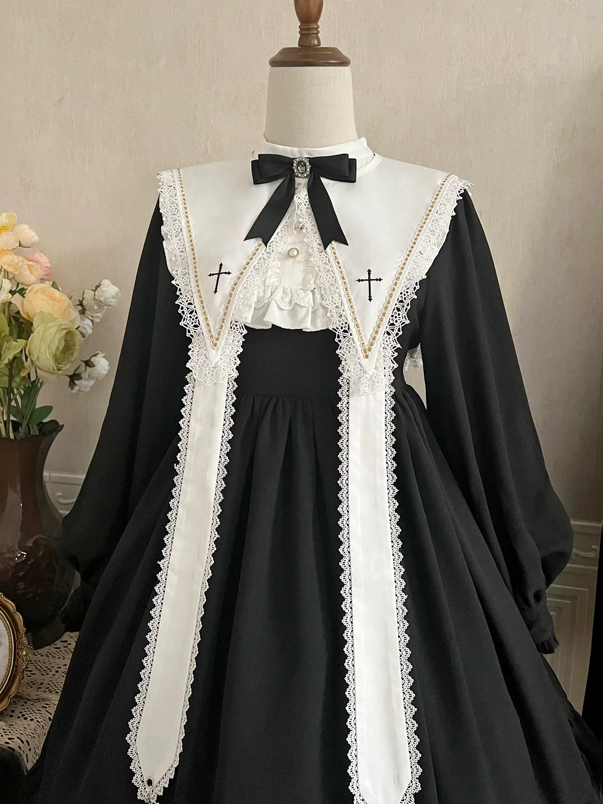 Sweet Date - Gothic Lolita Dress Black Nun OP for Halloween - Image 21