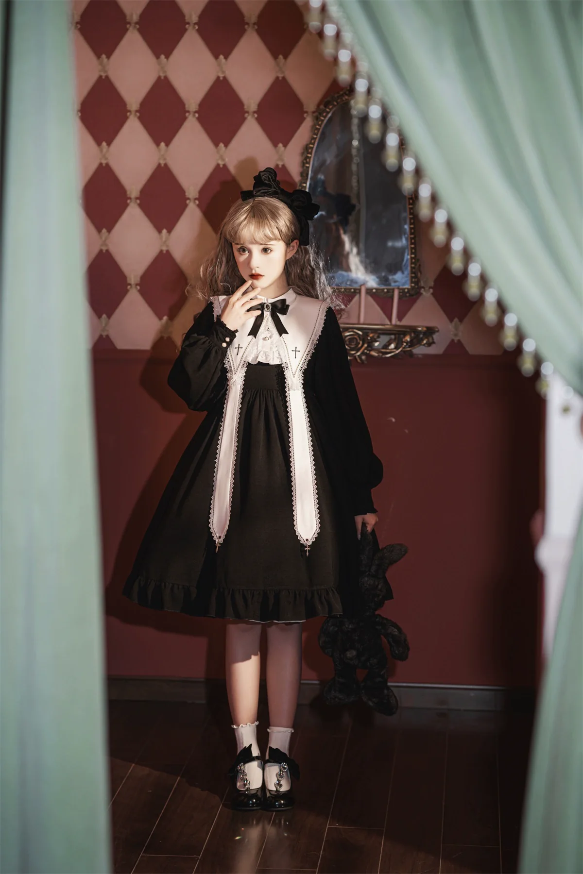 Sweet Date - Gothic Lolita Dress Black Nun OP for Halloween - Image 9