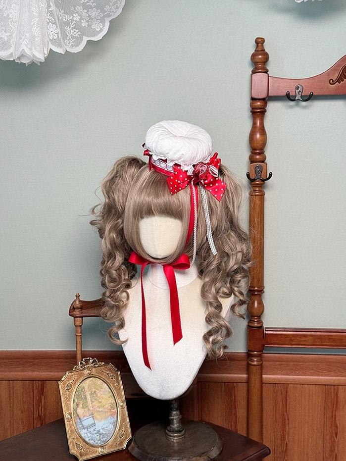 Shuang Sheng Xiao Xiong - Bite The Cake - Sweet Lolita Accessories, Red & White Polka Dots - Image 31