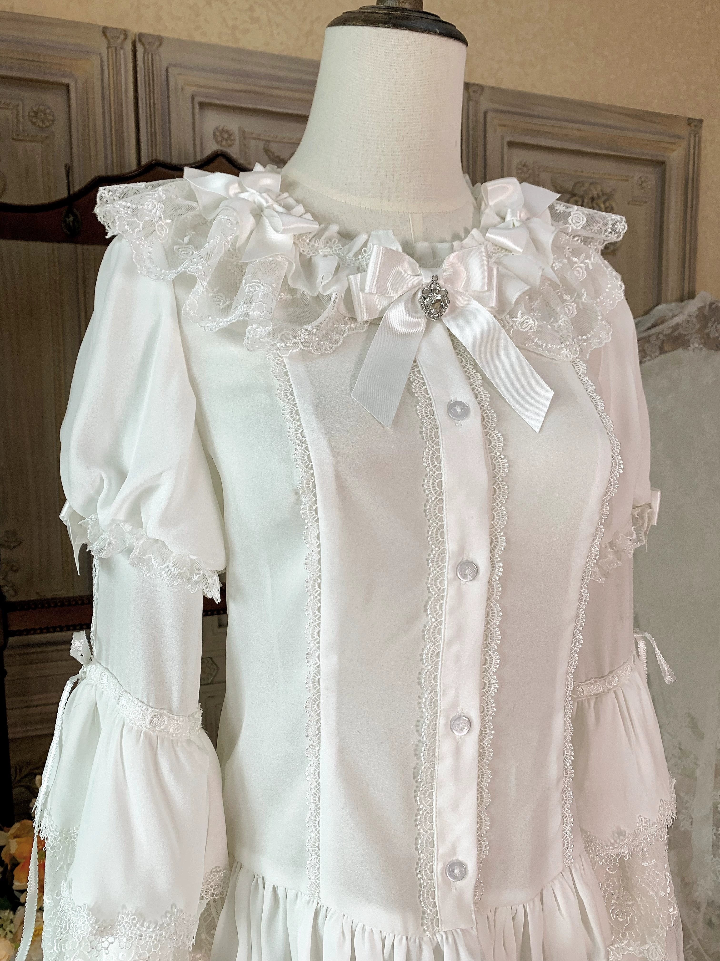 Flower Banquet - Wishing Star - Sweet Lolita Blouse Princess Sleeve Shirt and Accessories - Image 25