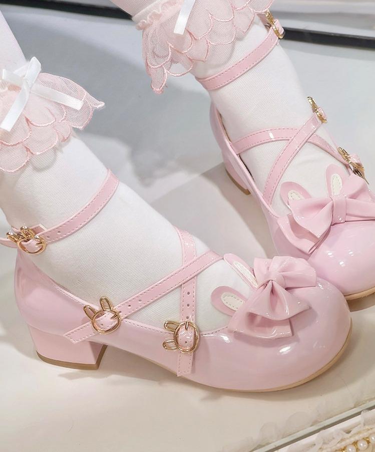 Baby Bunny - Sweet Lolita Chunky Heels Shoes, Bunny Accent - Image 2