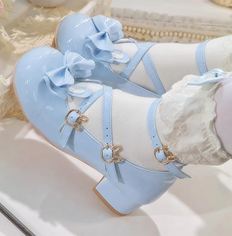 Baby Bunny - Sweet Lolita Chunky Heels Shoes, Bunny Accent - Image 4