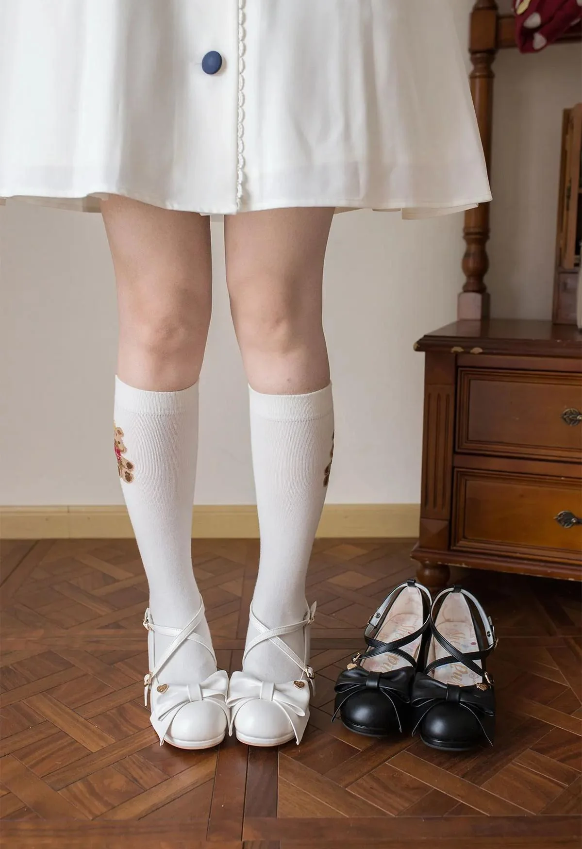 Miss Fondant - Sweet Lolita Cross Strap Shoes, Low & Mid Heels - Image 12