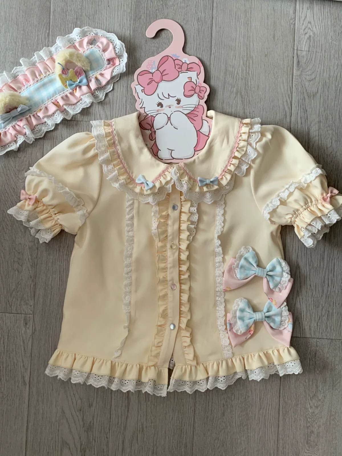 Sweet Cat Fruit Candy - Sweet Lolita Dessert Printed JSK Dress, Bows & Ruffles - Image 5