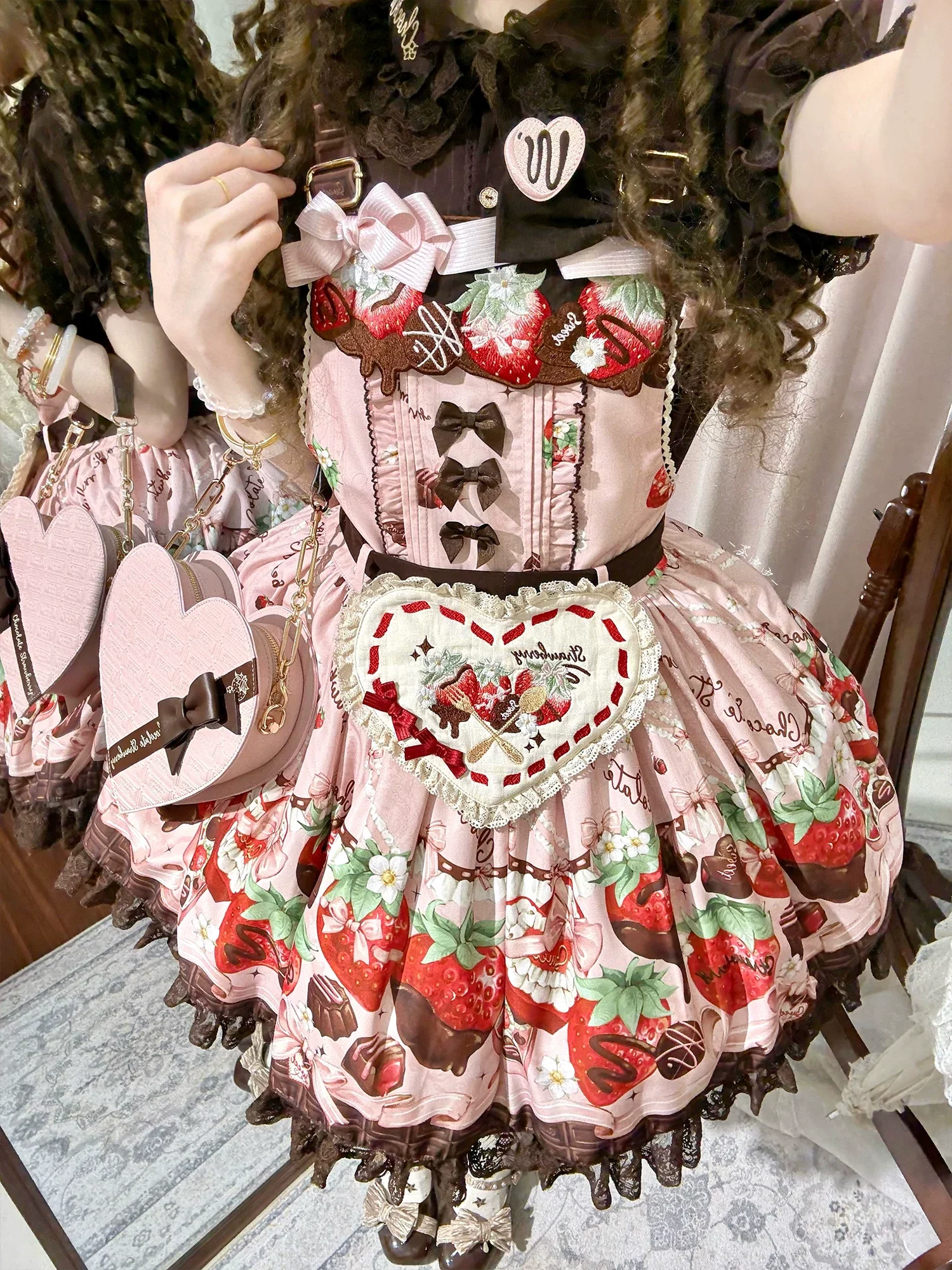 Strawberry Chocolate Lovers - Sweet Lolita Embroidered Printed Accessory - Image 11