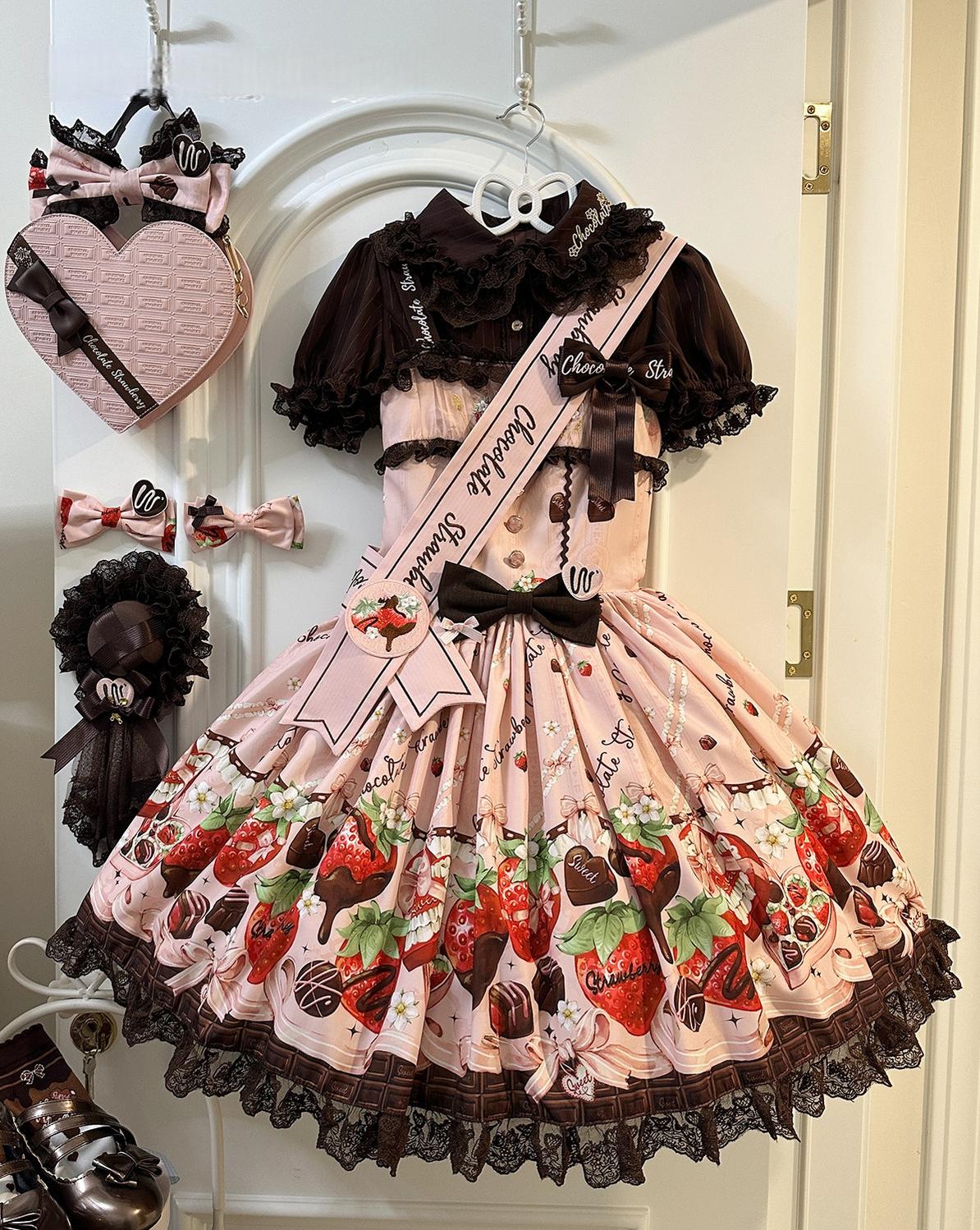 Strawberry Chocolate Lovers - Sweet Lolita Embroidered Printed Accessory - Image 20