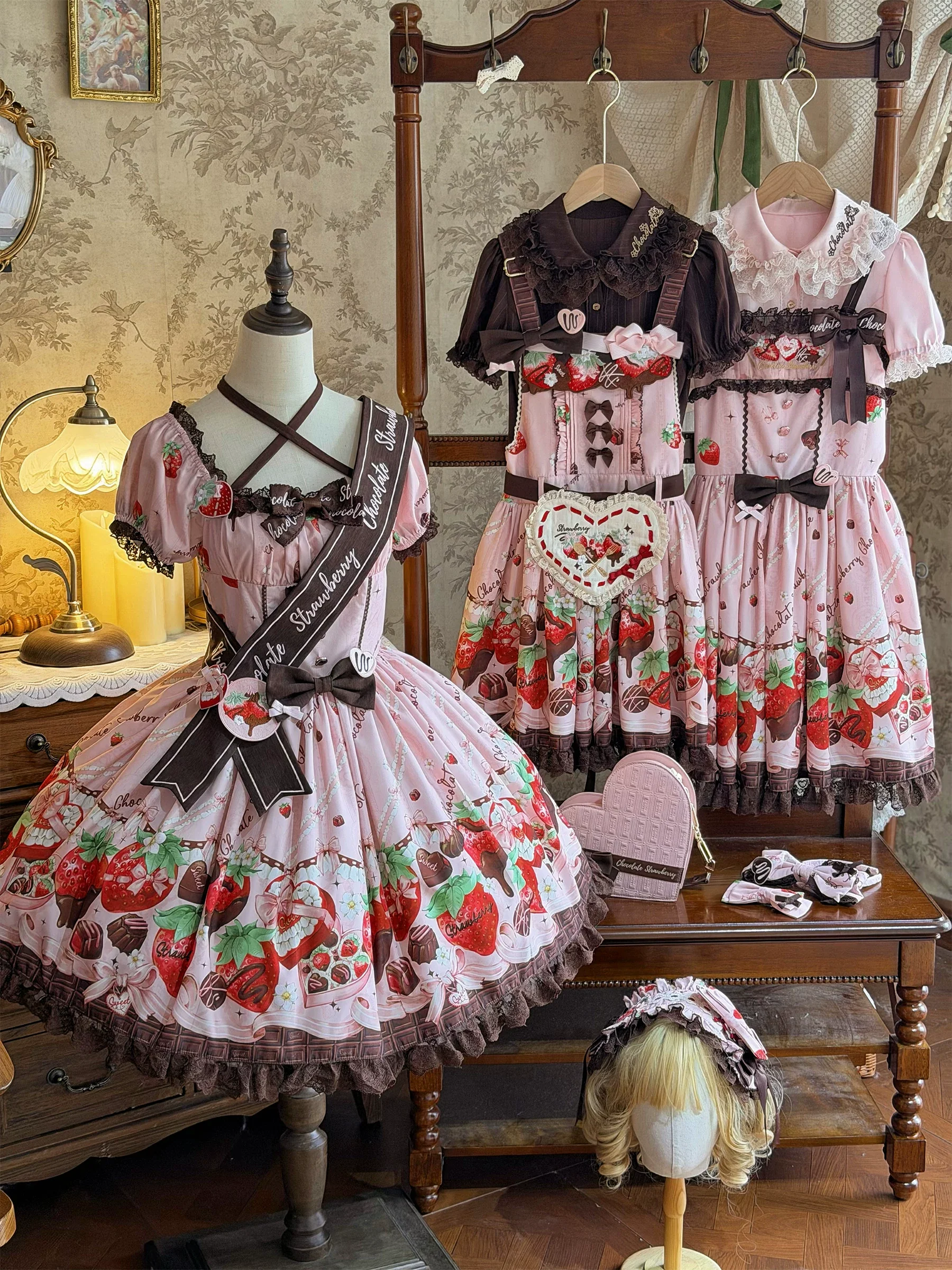 Strawberry Chocolate Lovers - Sweet Lolita Embroidered Printed Accessory - Image 22