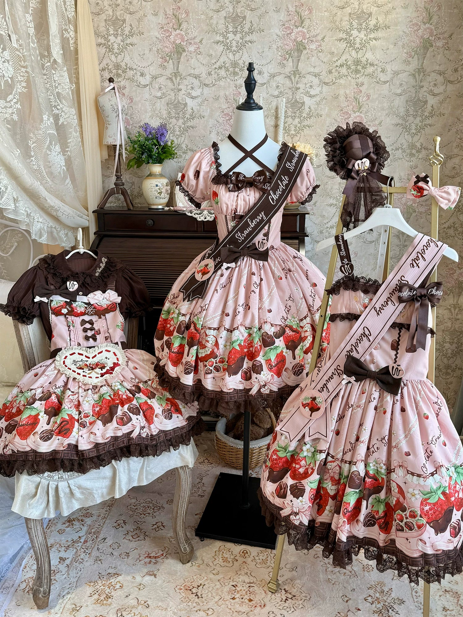 Strawberry Chocolate Lovers - Sweet Lolita Embroidered Printed Accessory - Image 23