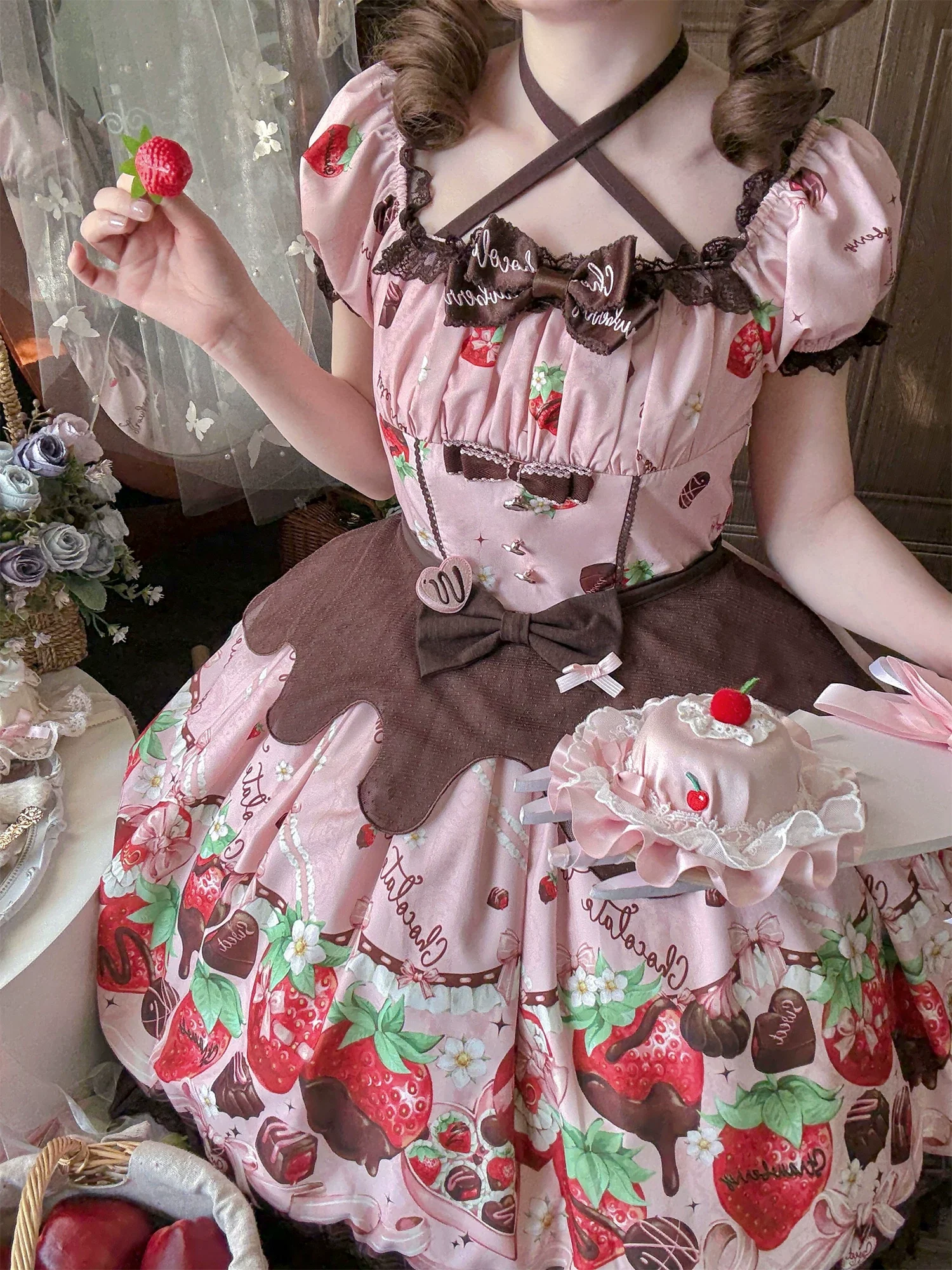 Strawberry Chocolate Lovers - Sweet Lolita Embroidered Printed Accessory - Image 25