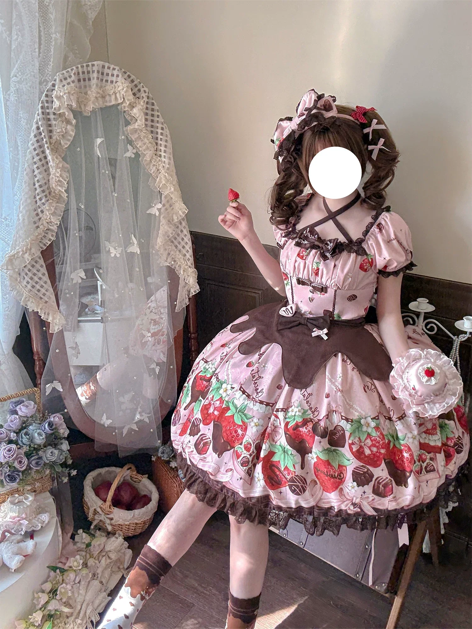 Strawberry Chocolate Lovers - Sweet Lolita Embroidered Printed Accessory - Image 31