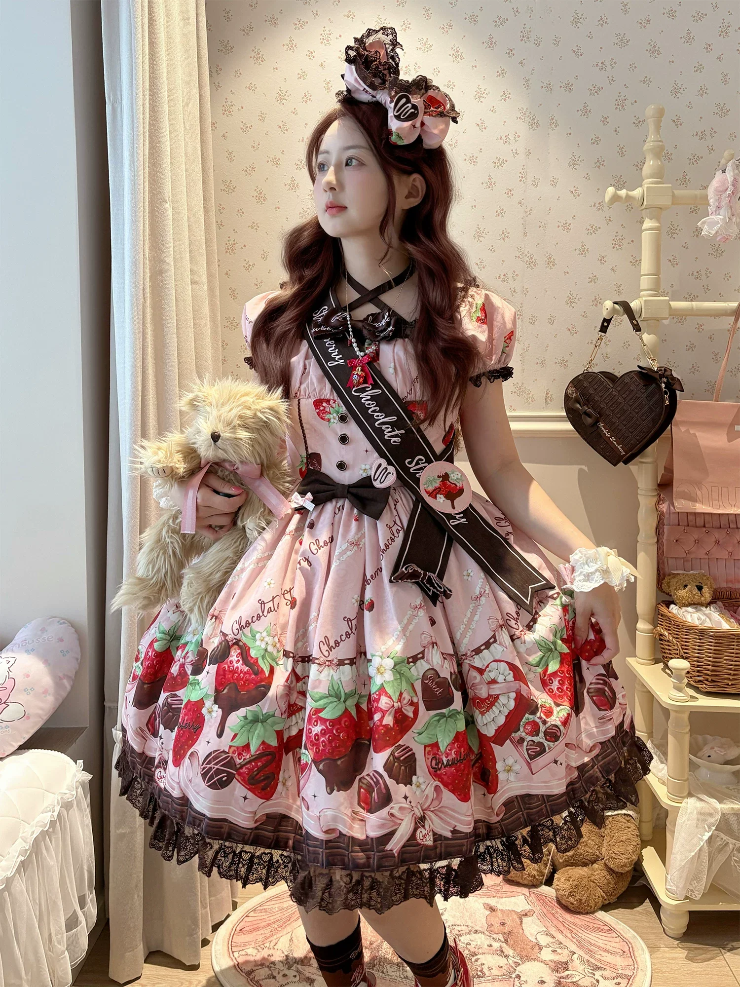 Strawberry Chocolate Lovers - Sweet Lolita Embroidered Printed Accessory - Image 34