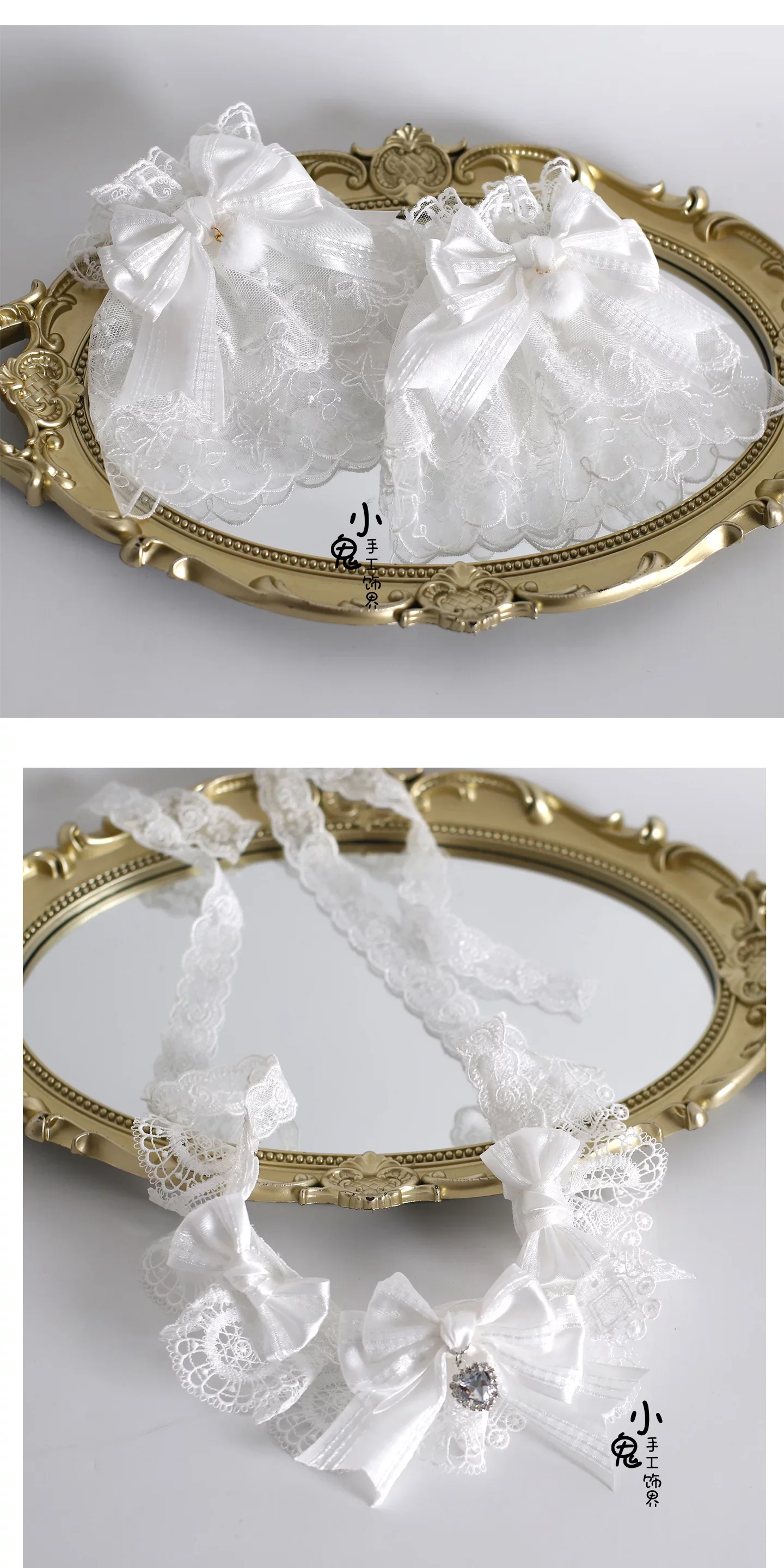 Sweet Lolita Headdress, Lace & Bow - Image 17