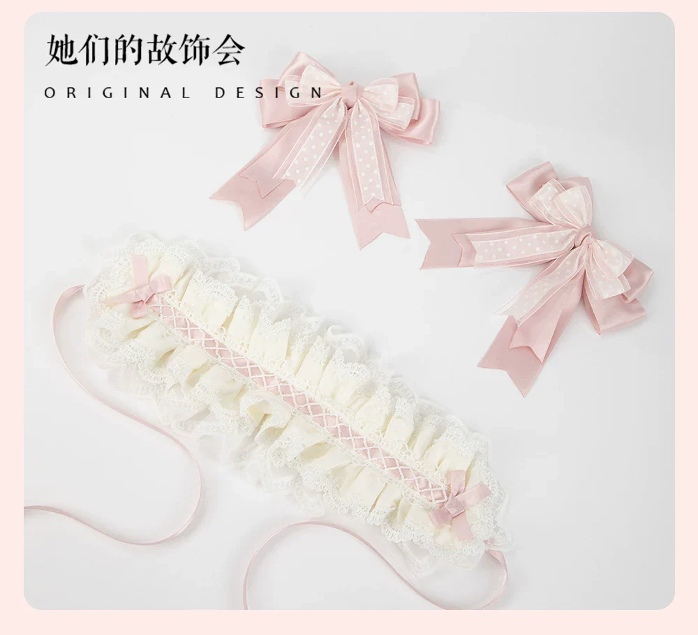 Sweet Lolita Headdress Set, Detachable Bunny Ears - Image 23