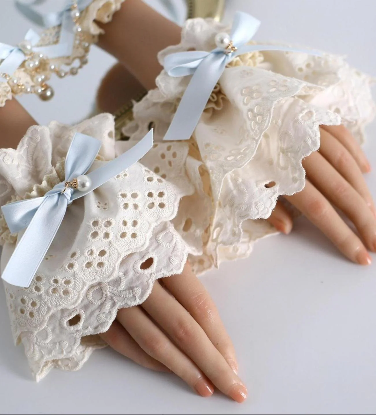 Little Butterfly - Sweet Lolita Headdress Set, Lace & Bows - Image 4