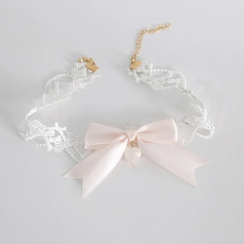 Xiaogui - Sweet Lolita Headwear Set BNT/Hat/Headband/Cuffs With Lace - Image 9