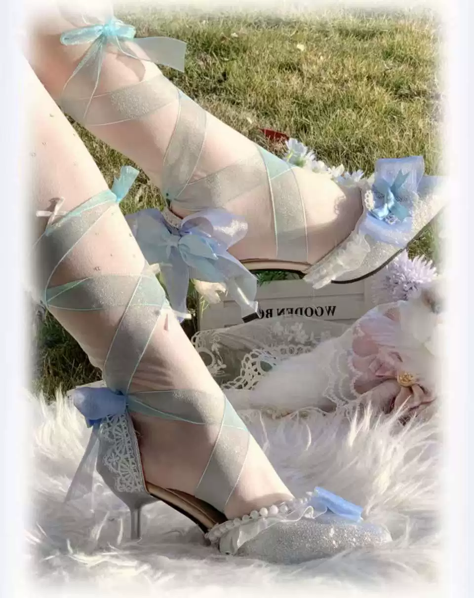 Soft Sheer Dance - Sweet Lolita Heel Shoes, Sheer Straps - Image 9