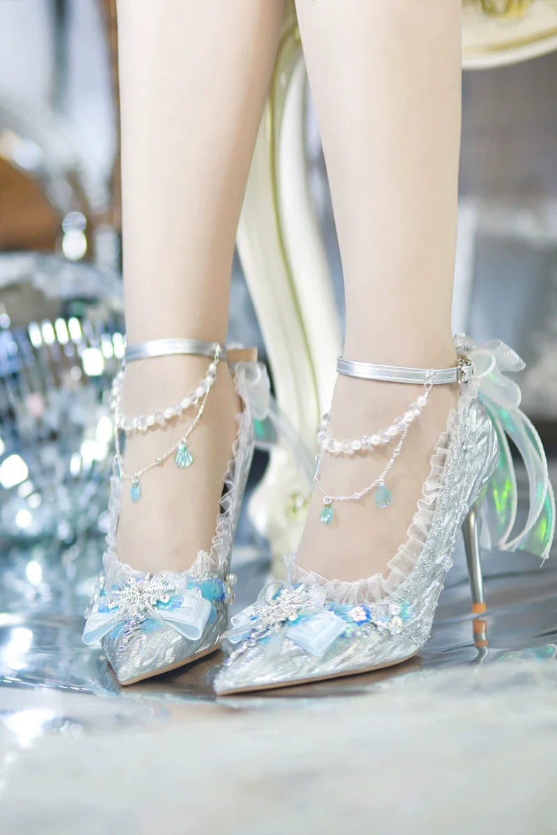 Sweet Lolita Heels Shoes, Mermaid-inspired & Seashell - Image 5