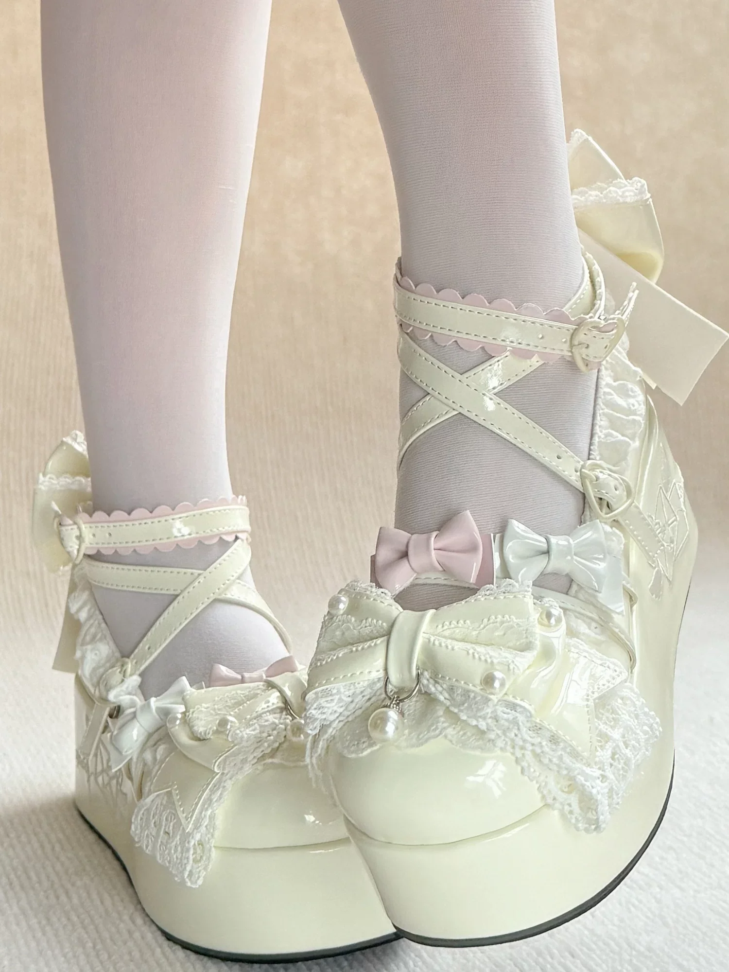 Sweet Dream Letter - Sweet Lolita High Platform Shoes, Embroidery & Bows - Image 17