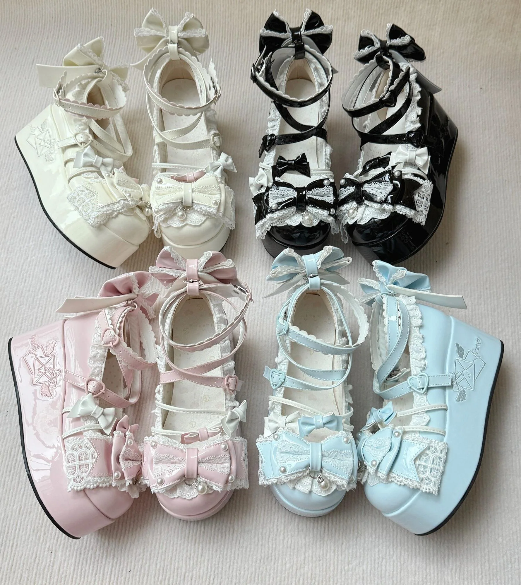 Sweet Dream Letter - Sweet Lolita High Platform Shoes, Embroidery & Bows - Image 6