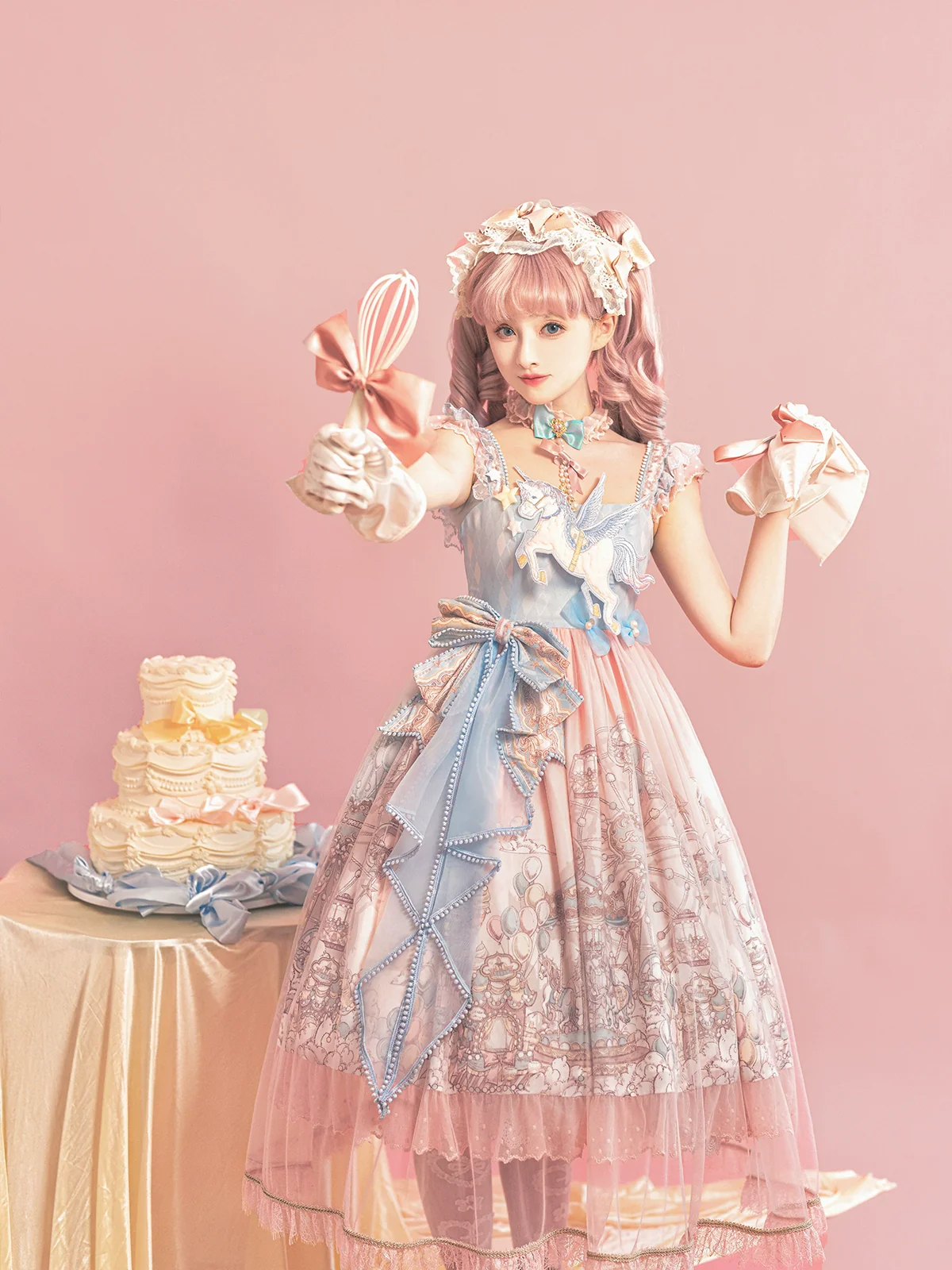 Designer Gift - CloudPlay - Sweet Lolita JSK Dress, Carousel Print - Image 4