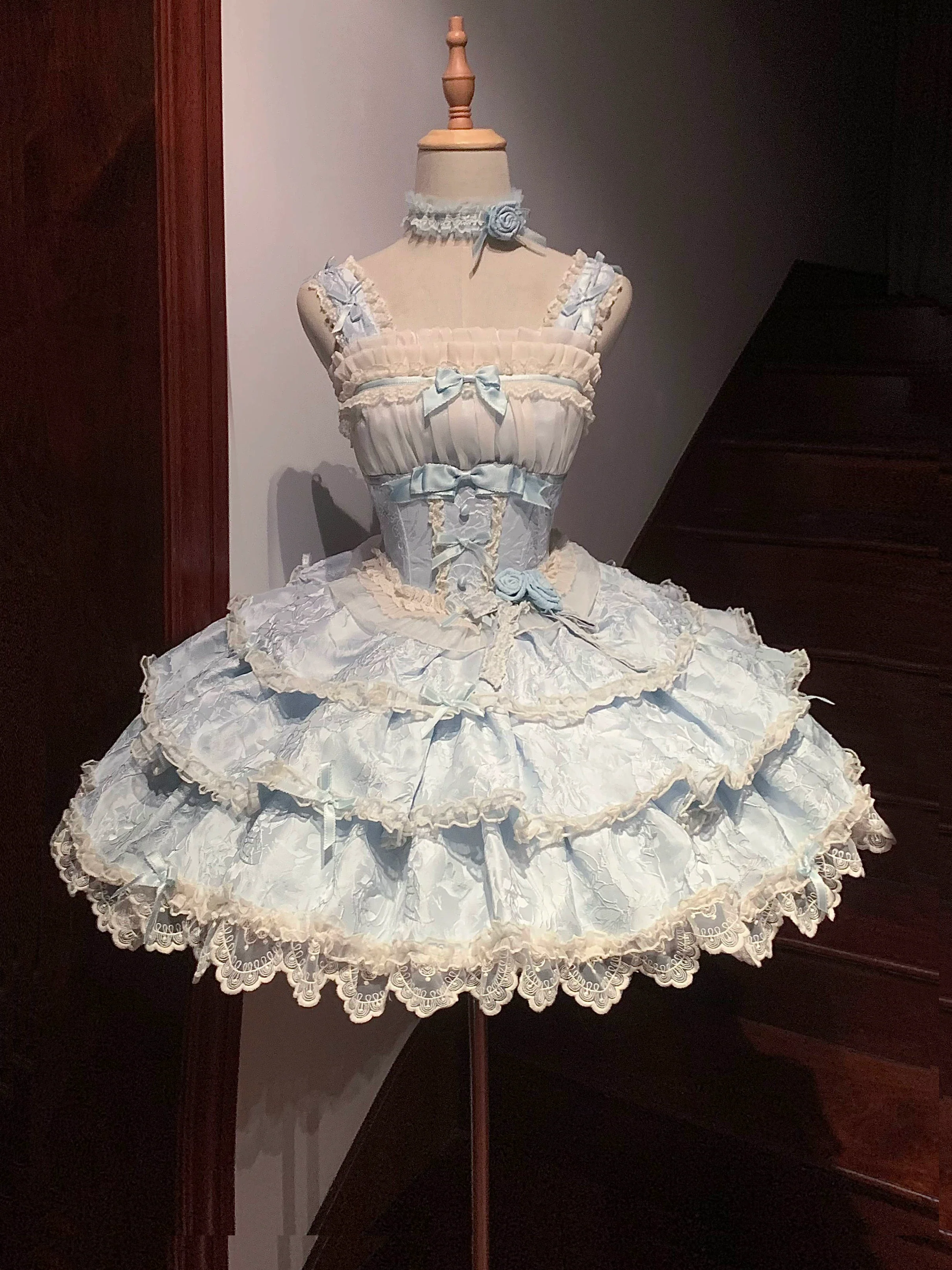Buling Moon - Ballet Elegance - Sweet Lolita Mini JSK Set with Tulle Shirt and Headdress - Image 2