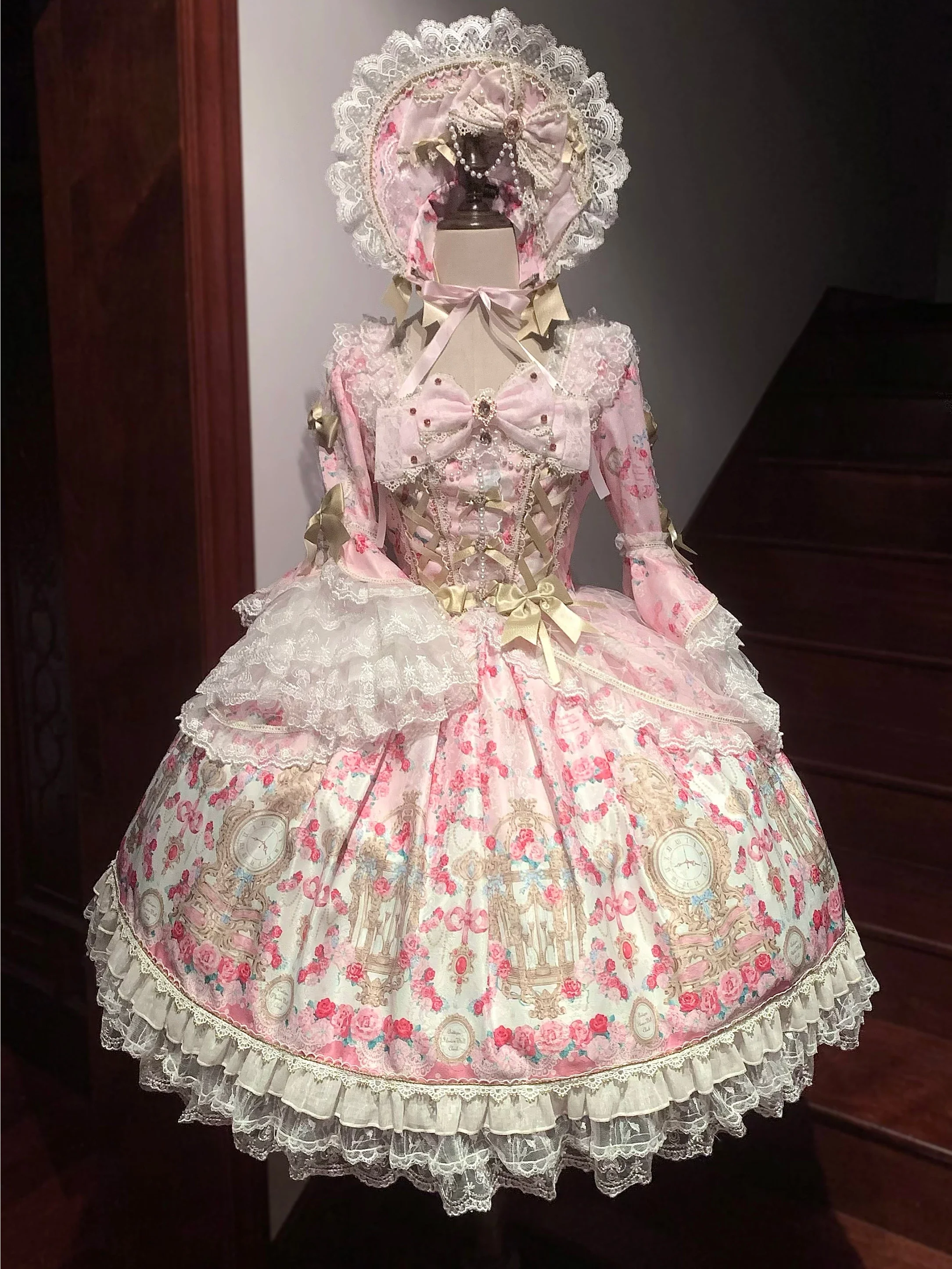 Rose Garden Prelude - Sweet Lolita OP Dress, Floral Printed