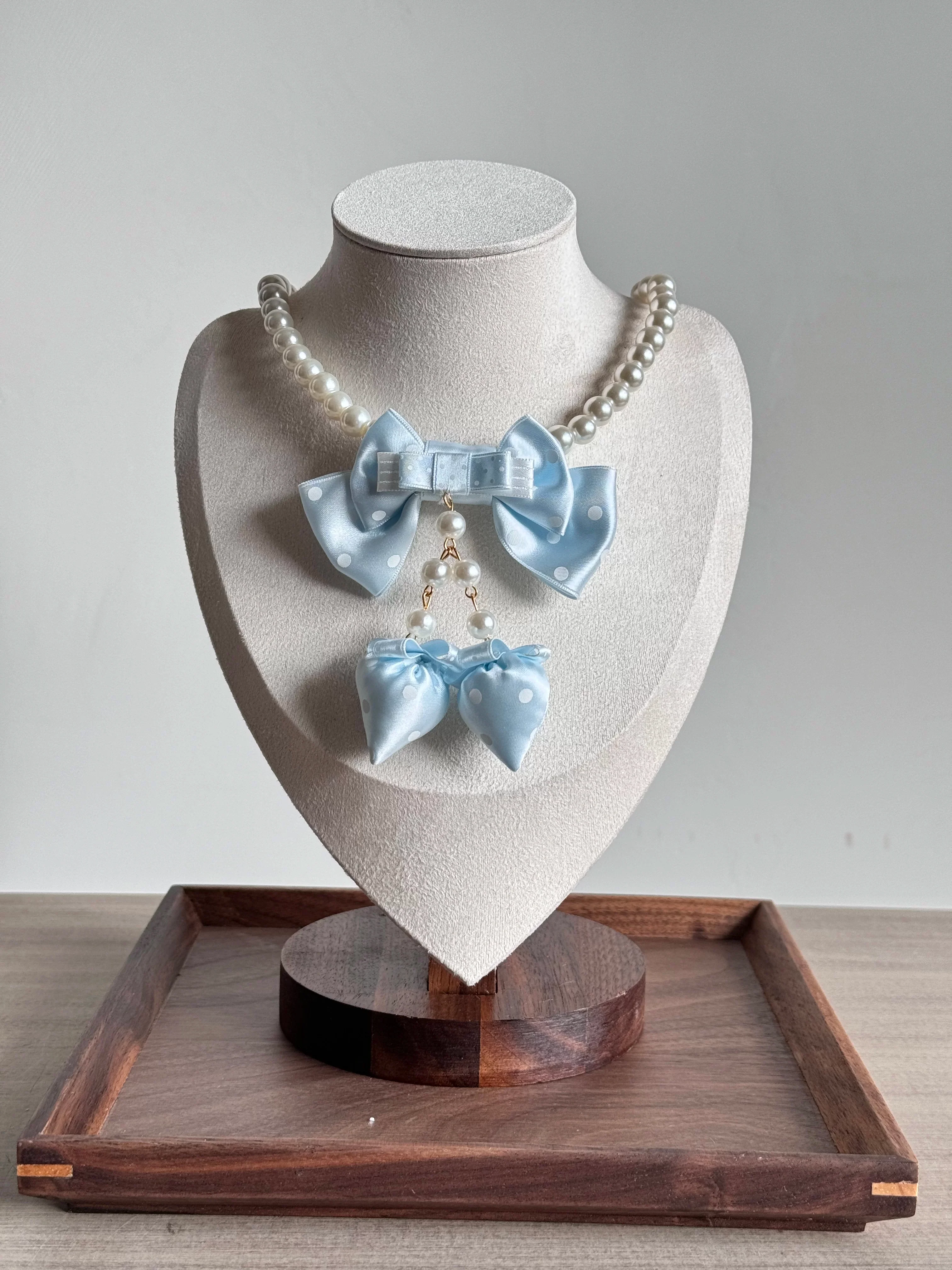 Sweet Lolita Pearl Necklace, Strawberry Pendant - Image 2