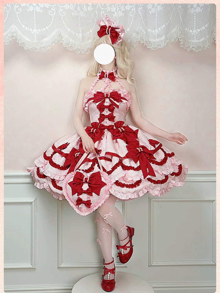 Sweetheart Petal - Sweet Lolita Petal Hem JSK Dress, Halter Neckline - Image 24