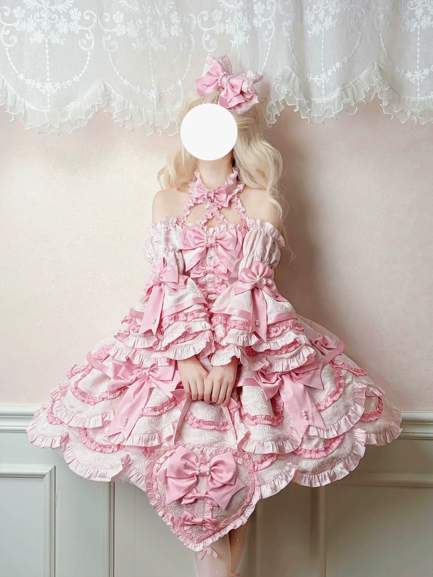 Sweetheart Petal - Sweet Lolita Petal Hem JSK Dress, Halter Neckline - Image 3