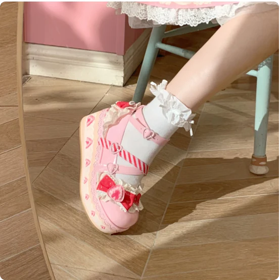 Aimee - Strawberry Limited - Sweet Lolita Platform Shoes Girlish Shoes - Image 20