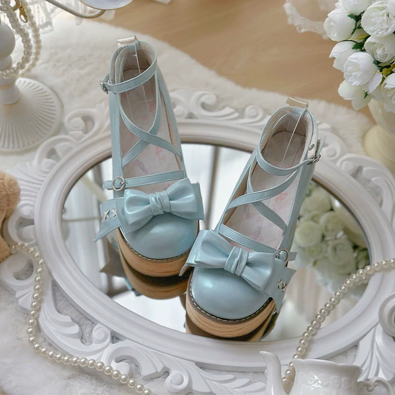 Sweet Cake - Sweet Lolita Platform Shoes Wood Grain - Image 36