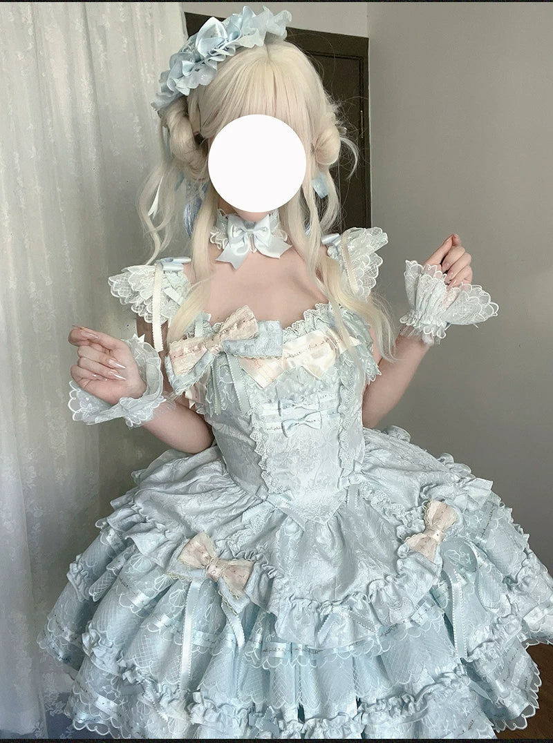 Luminous Whisper - Sweet Lolita Princess Jumper Dress, Layered Hem - Image 5