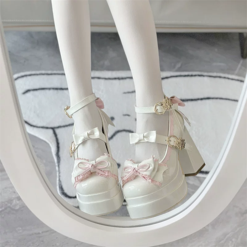 Dreamy Butterfly - Sweet Lolita Round Toe Heel Shoes, Bows & Ruffles - Image 11