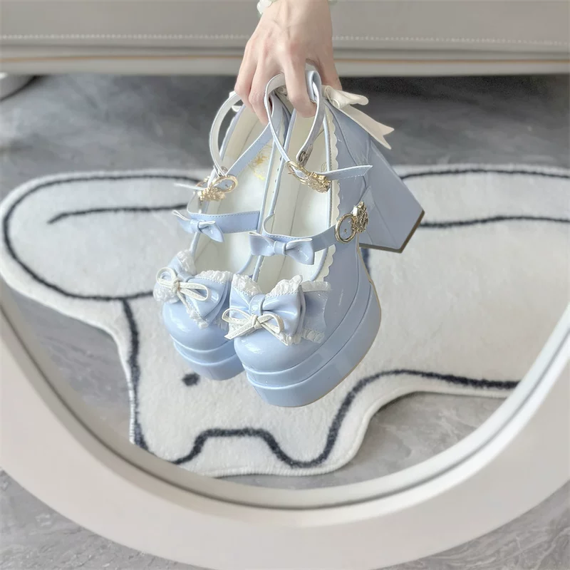 Dreamy Butterfly - Sweet Lolita Round Toe Heel Shoes, Bows & Ruffles - Image 17