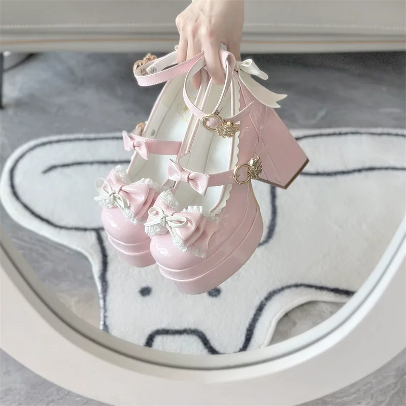 Dreamy Butterfly - Sweet Lolita Round Toe Heel Shoes, Bows & Ruffles - Image 5